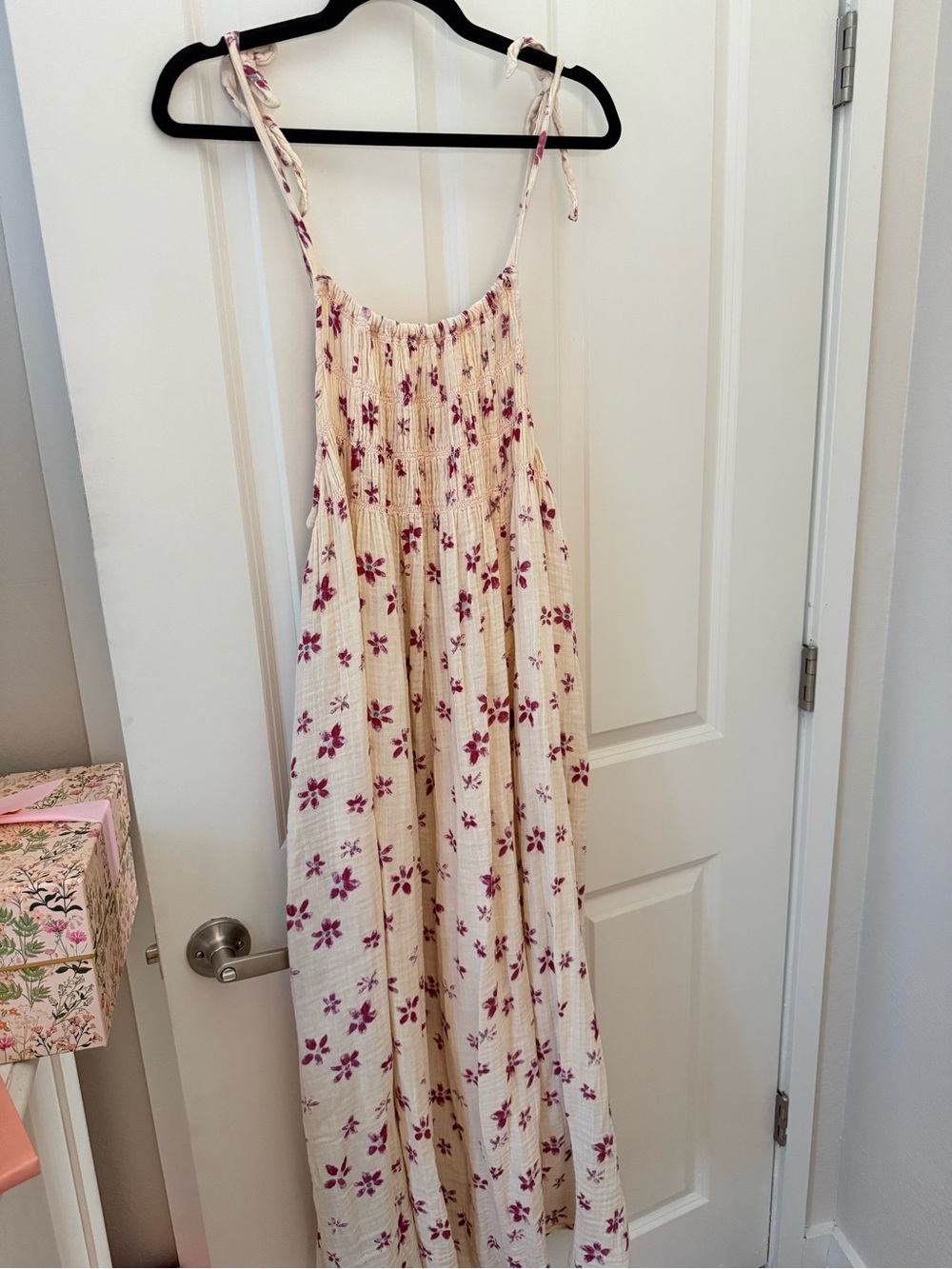 Free people Maxi Dress with Pink Flowers